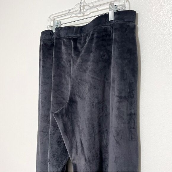 Natori Navy Velour Solid Pants L Lounge Casual Pockets Elastic Waist - Picture 6 of 10